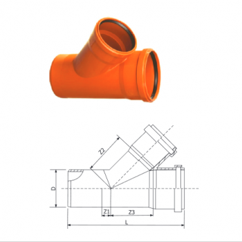 RAMIFICATIE PVC PORTOCALIE 110-110-110 45GR